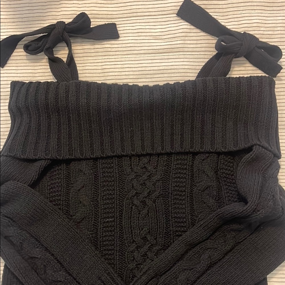 J.O.A. Black Off-the-Shoulder Sweater - Picture 2 of 8